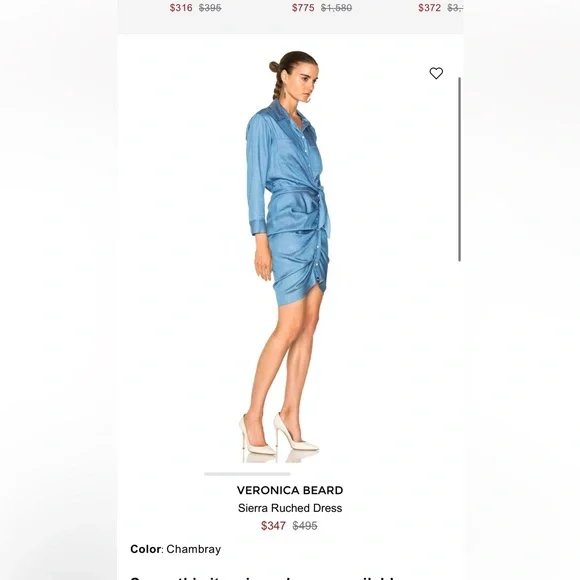 VERONICA‎ BEARD
Sierra Ruched Dress NWT SZ 8 - Picture 6 of 15